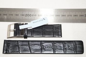 Ремінь для годинника чорний, 22 мм 2219 фото