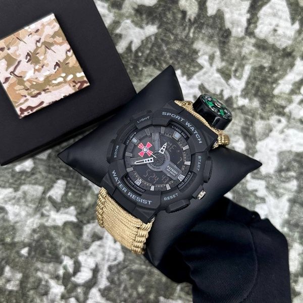 Patriot 005BKSU ЗСУ Чорні Паракордовий ремінець Khaki + Коробка 1201-0325 фото