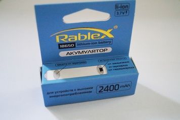 Акумулятор Li-ion 18650 Rablex 2400 mah із захистом 6AK/R2401 фото