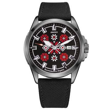 Awarder Embroidery Silver-Red Black Automatic 10ATM 1202-0002 фото