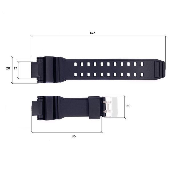 Ремінець для годинника Skmei 1617BK Black 1051-0524 фото