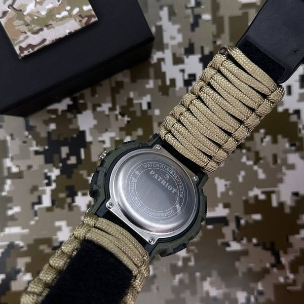 Patriot 005 Тризуб золото Camo Green Паракордовий ремінець Khaki + Коробка. 1201-0427 фото