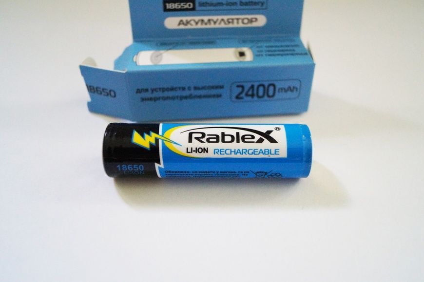 Акумулятор Li-ion 18650 Rablex 2400 mah із захистом 6AK/R2401 фото