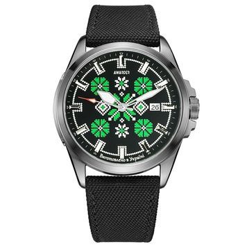 Awarder Embroidery Silver-Green Black Automatic 10ATM 1202-0004 фото
