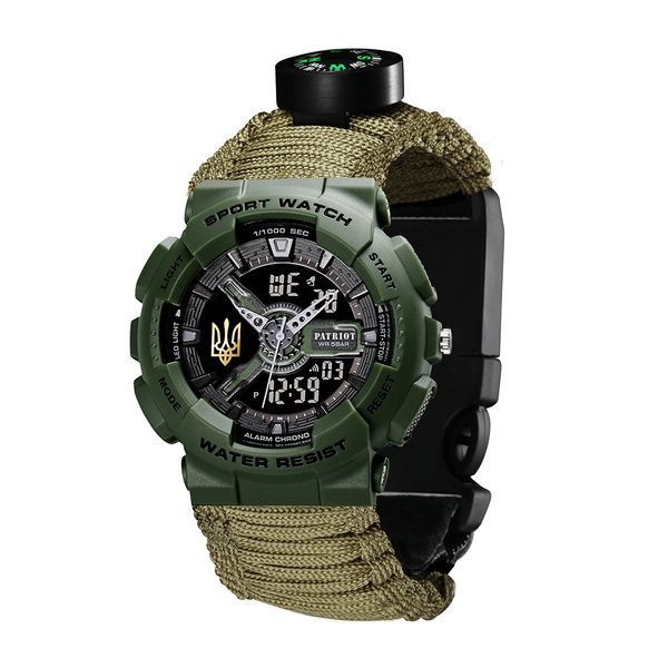 Patriot 005 Тризуб золото Army Green Паракордовий ремінець Army Green + Коробка. 1201-0431 фото