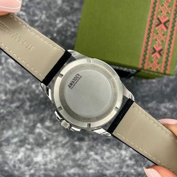 Awarder Embroidery Silver-Green Black Automatic 10ATM 1202-0004 фото