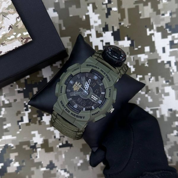 Patriot 005 Тризуб золото Army Green Паракордовий ремінець Army Green + Коробка. 1201-0431 фото