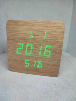 Електронний годинник LED Wooden Clock VST-872S Бежевий, настільний годинник 6VST/872s фото