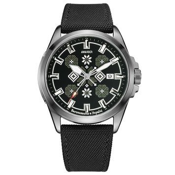 Awarder Embroidery Silver-Army Green Black Automatic 10ATM 1202-0006 фото