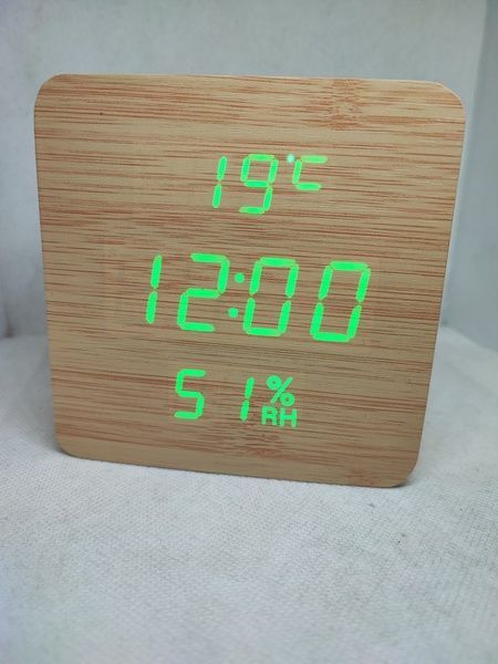 Електронний годинник LED Wooden Clock VST-872S Бежевий, настільний годинник 6VST/872s фото