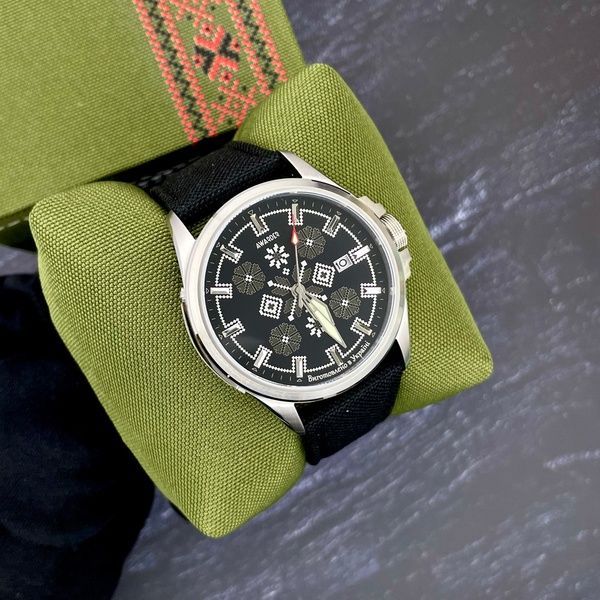 Awarder Embroidery Silver-Army Green Black Automatic 10ATM 1202-0006 фото