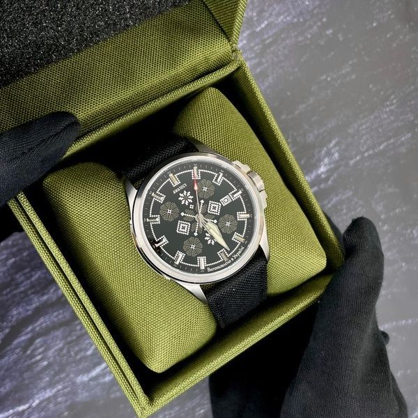 Awarder Embroidery Silver-Army Green Black Automatic 10ATM 1202-0006 фото