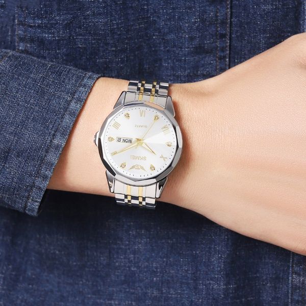 Skmei 2291TGDWT Silver-Gold-White 1080-2482 фото