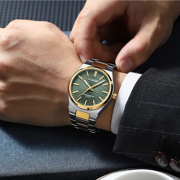 Curren 8439 Silver-Gold-Green 1008-0390 фото