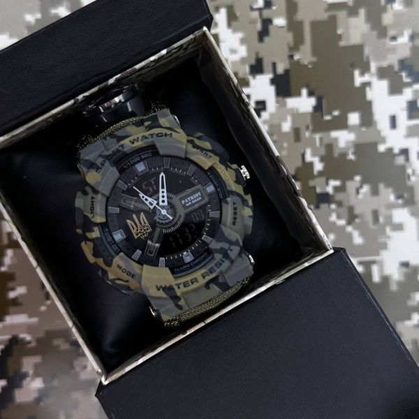 Patriot 005 Тризуб золото Camo Green Паракордовий ремінець Army Green + Коробка. 1201-0428 фото
