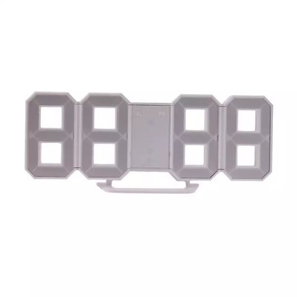 Електронний настільний, настінний LED 3D-годинник DS6609L білий підсвітка 6DS/DS6609L фото