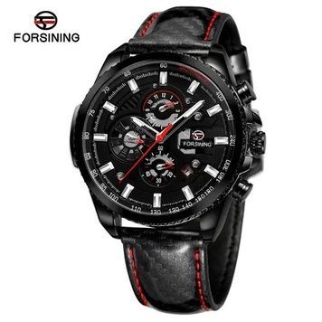 Forsining 6909 All Black Leather 1059-0169 фото