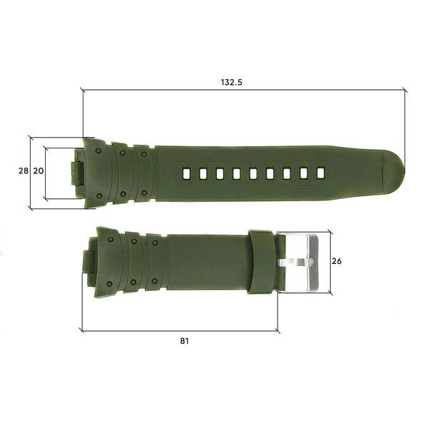 Ремінець для годинника Skmei 1068/1301/1231/1560/1820AG Army Green 1051-0593 фото