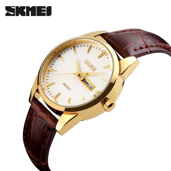 Skmei 9073GDWT-S Gold-White lady 1080-1600 фото
