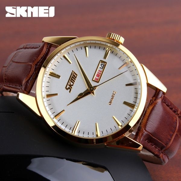 Skmei 9073GDWT-S Gold-White lady 1080-1600 фото