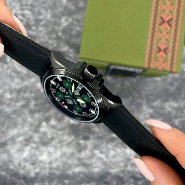 Awarder Embroidery Black-Green Black Automatic 10ATM 1202-0010 фото
