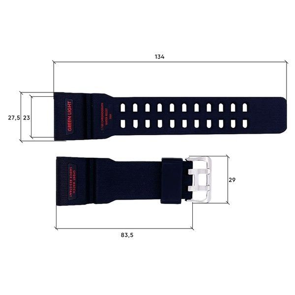 Ремінець для годинника Skmei 1356/1358/1680BKRD Black-Red 1051-0640 фото
