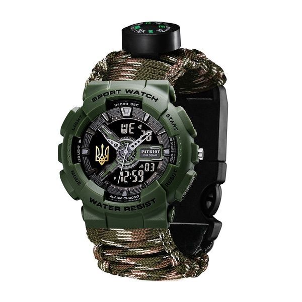 Patriot 005 Тризуб золото Army Green Паракордовий ремінець Camo Green + Коробка. 1201-0432 фото