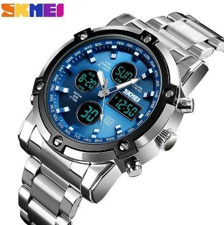 Skmei 1389BU Silver-Black-Blue 1080-0246 фото