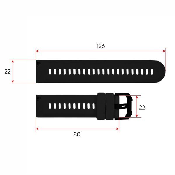 Ремінець для смарт годинника AK59 Black 1051-0723 фото