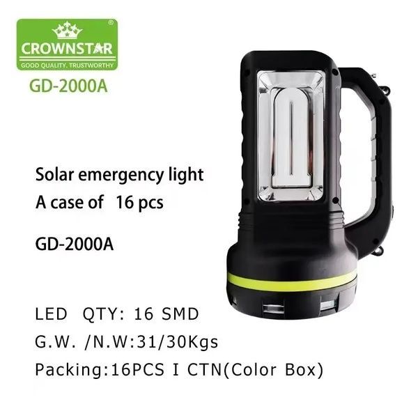 Портативна сонячна система GDLite GD-2000A, Power bank, сонячна панель 2000 фото