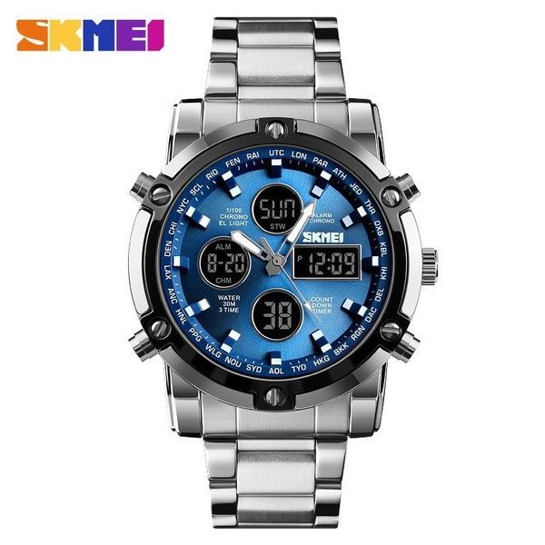 Skmei 1389BU Silver-Black-Blue 1080-0246 фото