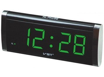 Електронний годинник VST 730 green, цифровий настільний мережевий годинник, led alarm clock VST-730, годинник із будильником 6VST/730g фото