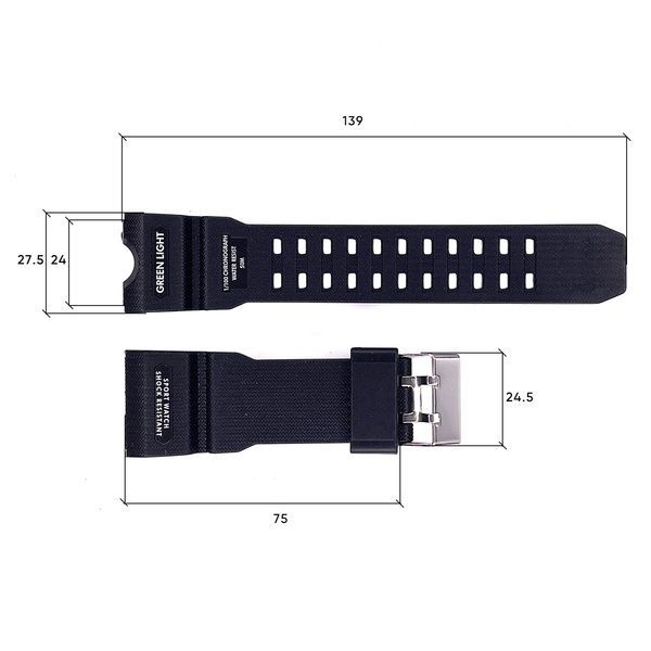 Ремінець для годинника Skmei 1155/1155B Black 1051-0526 фото