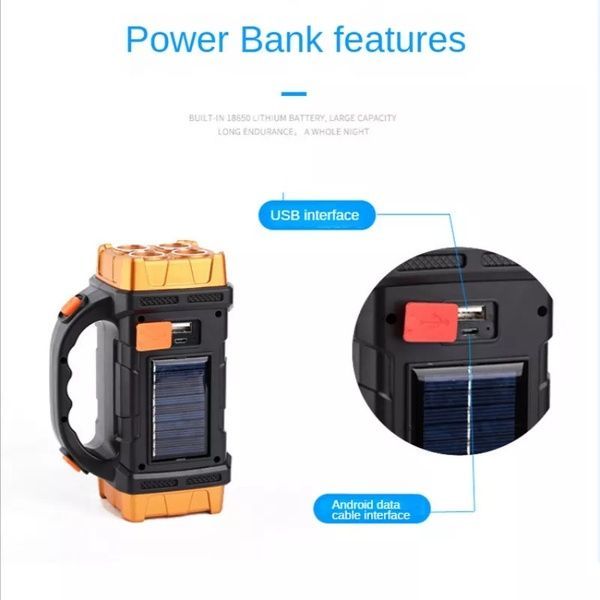 Ліхтар кемпінг OR-9708A-1, змінний акумулятор, Power bank,соняна батарея 8267 фото