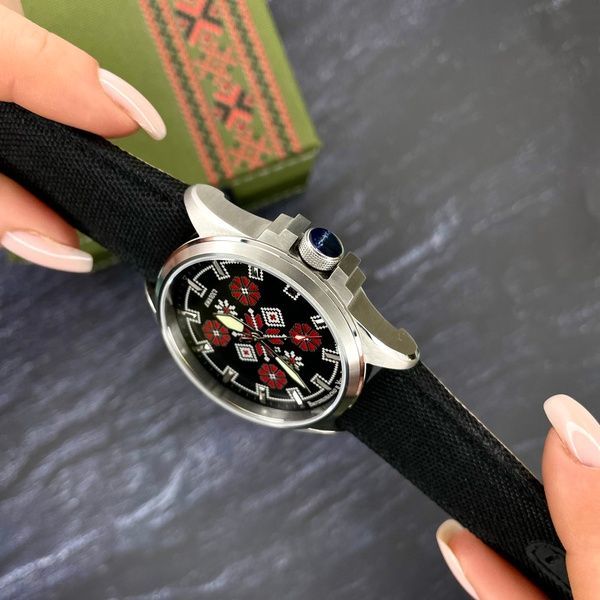 Awarder Embroidery Silver-Red Black Battery 10ATM 1202-0001 фото