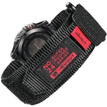 Ремінець для годинника Hemsut HS121 Super Strong Nylon Garmin Black 22 mm 1051-1326 фото