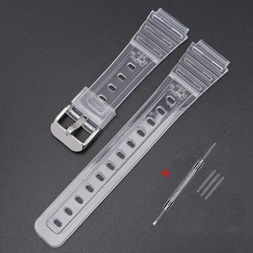 Ремінець для Casio G-Shock F-84/94/105, F-91W, AE1300 Jelly Transparent Silver 1051-0927 фото
