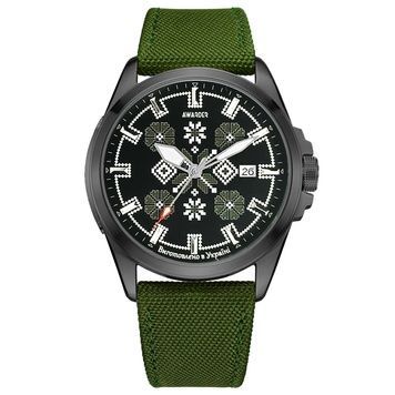 Awarder Embroidery Black-Army Green Green Automatic 10ATM 1202-0024 фото