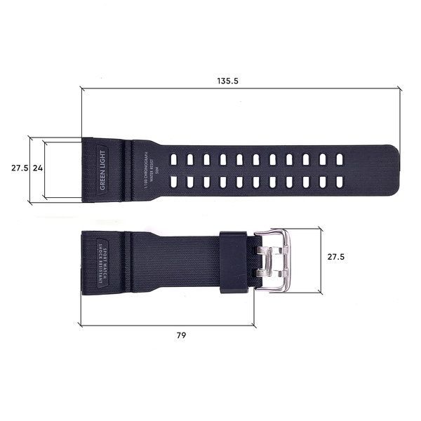 Ремінець для годинника Skmei 1283/1277/1384BK Black 1051-0527 фото