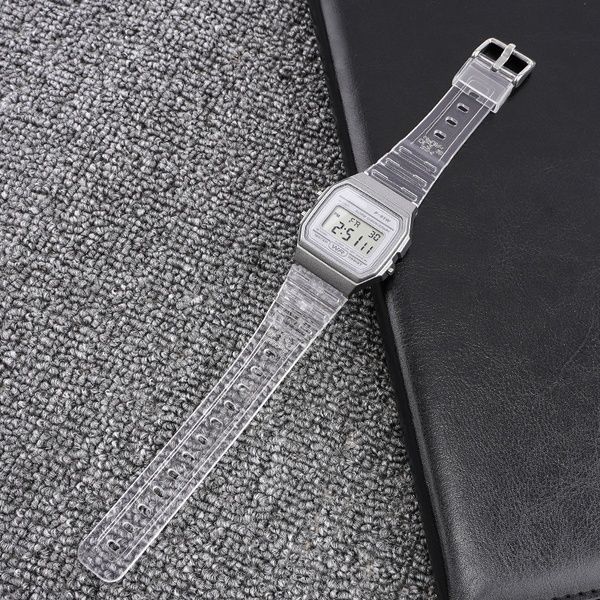 Ремінець для Casio G-Shock F-84/94/105, F-91W, AE1300 Jelly Transparent Silver 1051-0927 фото