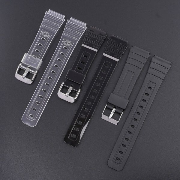 Ремінець для Casio G-Shock F-84/94/105, F-91W, AE1300 Jelly Transparent Silver 1051-0927 фото