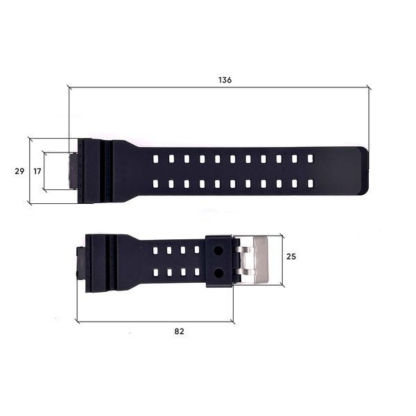 Ремінець для годинника Skmei 1832/1834BK Black 1051-0510 фото