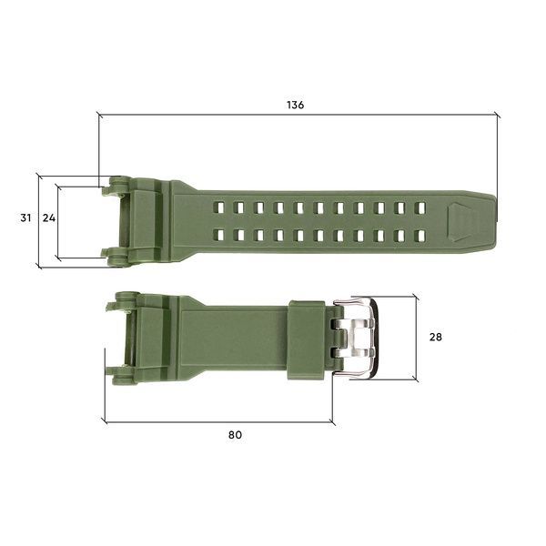 Ремінець для годинника Skmei 1343AG Army Green 1051-0531 фото