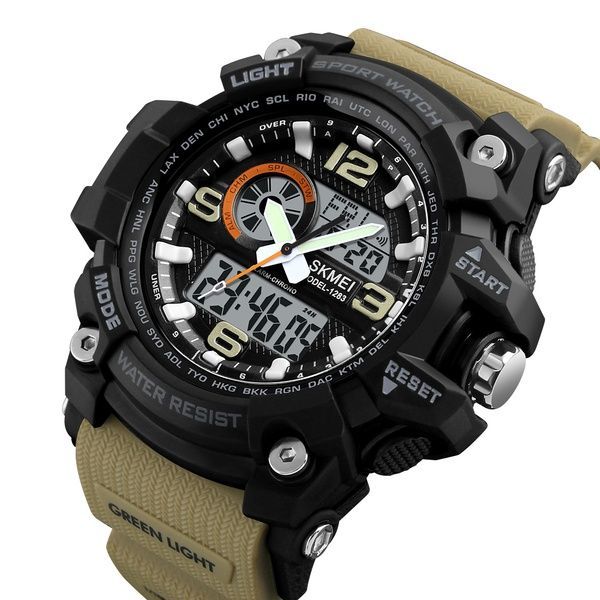 Skmei 1283 Black-Khaki Wristband. 1080-0106 фото