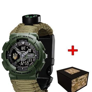 Awarder 005P Тризуб золото Army Green Паракордовий ремінець Army Green + Коробка. 1202-0471 фото