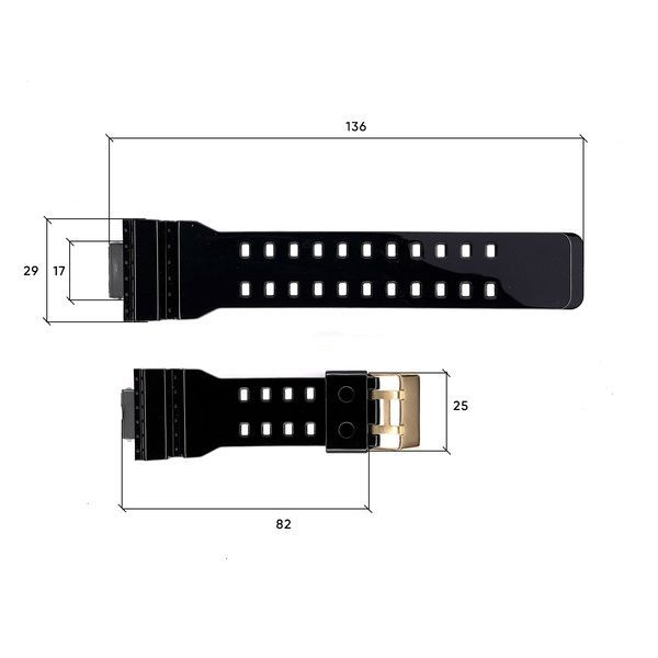 Ремінець для годинника Skmei 1834BKGD Black-Gold 1051-0511 фото