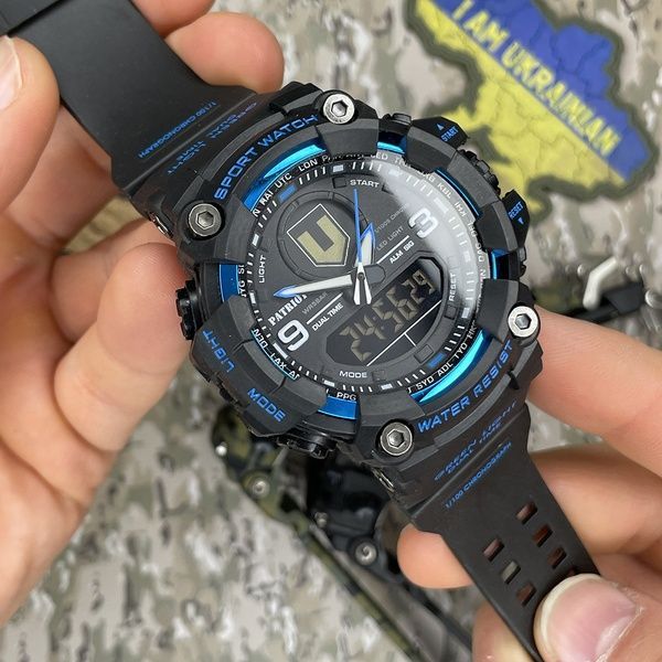 Patriot 001BUTRO ТРО Чорні з синім + Коробка 1201-0035 фото