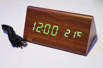 Годинник із датч. температури Wooden Clock VST-861/4 6VST/861g фото