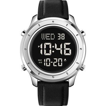 Skmei 1864LSIBK Silver-Black Leather 1080-2029 фото
