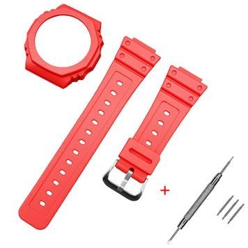 Ремінець + безель (рант) для Casio G-Shock GA-2100 Red SI 1051-0814 фото